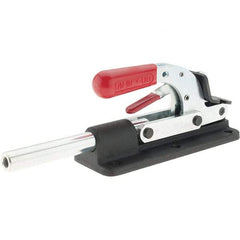 De-Sta-Co - 7,508.62 Lb Load Capacity, Flanged Base, Carbon Steel, Standard Straight Line Action Clamp - 6 Mounting Holes, 0.41" Mounting Hole Diam, 0.87" Plunger Diam, Straight Handle - USA Tool & Supply