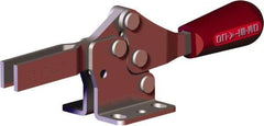 De-Sta-Co - 202 Lb Holding Capacity, Horizontal Handle, Manual Hold Down Toggle Clamp - 61° Handle Movement, 91° Bar Opening, U-Bar, Flanged Base, Carbon Steel - USA Tool & Supply