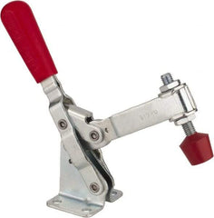 De-Sta-Co - 600 Lb Holding Capacity, Vertical Handle, Manual Hold Down Toggle Clamp - 58° Handle Movement, 103° Bar Opening, U-Bar, Flanged Base, Carbon Steel - USA Tool & Supply