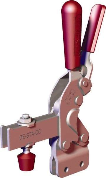 De-Sta-Co - 1,401 Lb Holding Capacity, Vertical Handle, Manual Hold Down Toggle Clamp - 66° Handle Movement, 78° Bar Opening, U-Bar, Straight Base, Carbon Steel - USA Tool & Supply