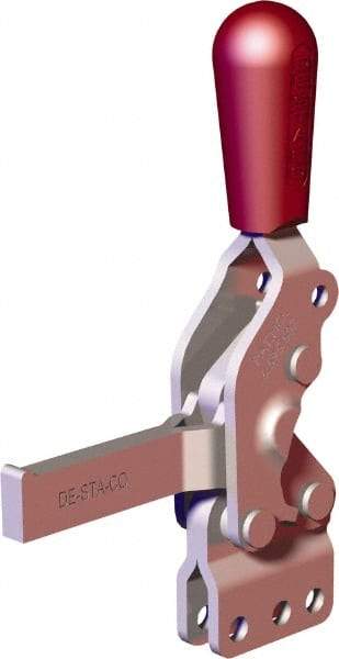 De-Sta-Co - 607 Lb Holding Capacity, Vertical Handle, Manual Hold Down Toggle Clamp - 66° Handle Movement, 75° Bar Opening, Solid Bar, Straight Base, Carbon Steel - USA Tool & Supply
