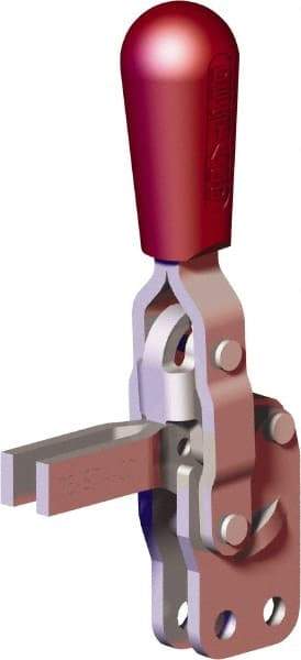 De-Sta-Co - 200 Lb Holding Capacity, Vertical Handle, Manual Hold Down Toggle Clamp - 65° Handle Movement, 105° Bar Opening, U-Bar, Straight Base, Carbon Steel - USA Tool & Supply