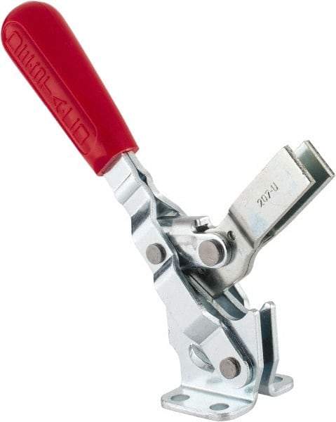 De-Sta-Co - 375 Lb Holding Capacity, Vertical Handle, Manual Hold Down Toggle Clamp - 57° Handle Movement, 99° Bar Opening, U-Bar, Flanged Base, Carbon Steel - USA Tool & Supply