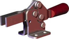 De-Sta-Co - 151 Lb Holding Capacity, Horizontal Handle, Manual Hold Down Toggle Clamp - 60° Handle Movement, 90° Bar Opening, U-Bar, Flanged Base, Carbon Steel - USA Tool & Supply