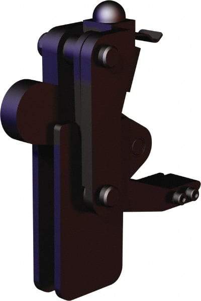 De-Sta-Co - 5,058 Lb Holding Capacity, Vertical Handle, Manual Hold Down Toggle Clamp - 200° Bar Opening, Weldable Base, Oxide Finish, Forged Alloy Steel - USA Tool & Supply