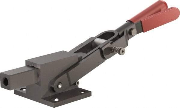 De-Sta-Co - 5,800.07 Lb Load Capacity, Flanged Base, Carbon Steel, Standard Straight Line Action Clamp - 4 Mounting Holes, 0.41" Mounting Hole Diam, 0.41" Plunger Diam, Straight Handle - USA Tool & Supply