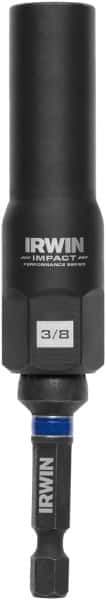 Irwin - 3/8" Drive Reverse Spiral Flute Hex Bolt Remover - 1/4" Hex, 2-1/2" OAL - USA Tool & Supply