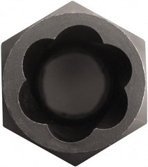 Irwin - 3/8" Drive Reverse Spiral Flute Hex Bolt Remover - 1/4" Hex, 2-1/2" OAL - USA Tool & Supply