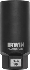 Irwin - 3/8" Drive Reverse Spiral Flute Hex Bolt Remover - 1/4" Hex, 2-1/2" OAL - USA Tool & Supply