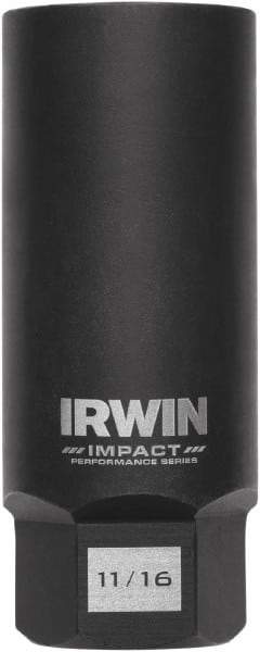 Irwin - 3/8" Drive Reverse Spiral Flute Hex Bolt Remover - 1/4" Hex, 2-1/2" OAL - USA Tool & Supply