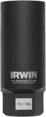 Irwin - 3/8" Drive Reverse Spiral Flute Hex Bolt Remover - 1/4" Hex, 2-1/2" OAL - USA Tool & Supply