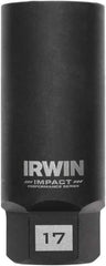 Irwin - 3/8" Drive Reverse Spiral Flute Hex Bolt Remover - 1/4" Hex, 2-1/2" OAL - USA Tool & Supply