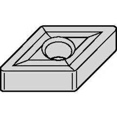 DNGP 431 Hi-Double Positive|P TN10U, 1/64″ Corner Radius, 3/16″ Thick, 1/2″ Inscribed Circle, AlTiN, Turning Indexable Insert - USA Tool & Supply