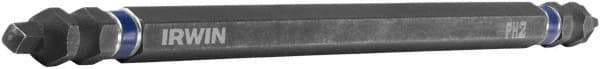 Irwin - #2" Square Size Phillips/Square Screwdriver Bit - 1/4" Hex Drive, 6" OAL - USA Tool & Supply