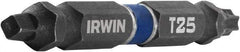 Irwin - #2" Square Size Torx/Square Bit - 1/4" Hex Drive, 2-3/8" OAL - USA Tool & Supply