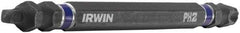 Irwin - #2" Square Size Phillips/Square Screwdriver Bit - 1/4" Hex Drive, 4" OAL - USA Tool & Supply