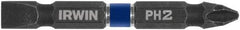 Irwin - #2 Phillips/Slotted Screwdriver Bit - 1/4" Hex Drive, 2-3/8" OAL - USA Tool & Supply