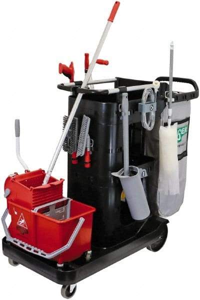 Unger - 35 Gal Plastic Janitor Cart - 22-1/2" Width - USA Tool & Supply