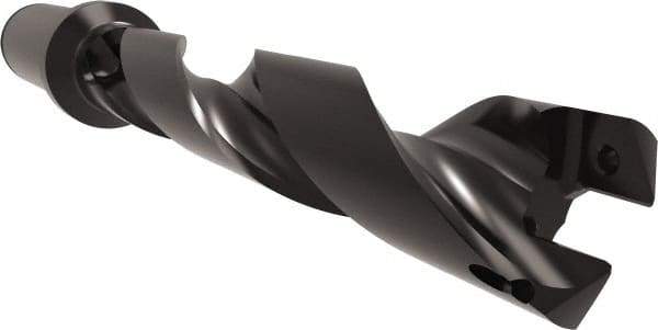 Allied Machine and Engineering - Series 24, 24 to 26mm Diam, 1" Diam Straight Shank with Flange, Helical Flute Spade Drill - 5-1/8" Max Depth, 6-17/32" Body Length, 8-13/16" OAL, Standard Length, Through Coolant - USA Tool & Supply
