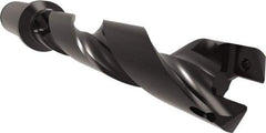 Allied Machine and Engineering - Series 24, 24 to 26mm Diam, 1" Diam Straight Shank with Flange, Helical Flute Spade Drill - 5-1/8" Max Depth, 6-17/32" Body Length, 8-13/16" OAL, Standard Length, Through Coolant - USA Tool & Supply