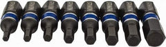 Irwin - 8 Piece, Screwdriver Insert Hex Bit Set - 5/64 to 1/4" Hex - USA Tool & Supply