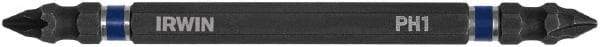 Irwin - #1 x #1 D/E Phillips Screwdriver Bit - 1/4" Hex Drive, 4" OAL - USA Tool & Supply