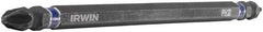 Irwin - #2 x #2 D/E Phillips Screwdriver Bit - 1/4" Hex Drive, 6" OAL - USA Tool & Supply