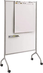 Safco - 72" High x 42" Wide Magnetic Wet/Dry Erase - Steel, 21-1/2" Deep, Includes Magnetic Accessory Tray, Dry Erase Markers, Eraser & Easel Pad Hooks - USA Tool & Supply
