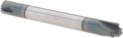 Scientific Cutting Tools - 0.031" Radius, 3/16" Mill Diam, 3 Flute Solid Carbide Corner Rounding End Mill - Double End, AlTiN+ Finish, 2" OAL, 3/16" Shank Diam - USA Tool & Supply