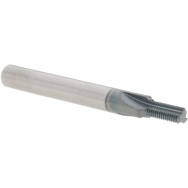 Scientific Cutting Tools - 1/4-40 Thread, 1/4" Shank Diam, AlTiN+ Coating, Solid Carbide Straight Flute Thread Mill - 3 Flutes, 2-1/2" OAL, 1/4" Min Noml Diameter - USA Tool & Supply