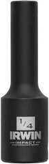 Irwin - 3/8" Drive 1/4" Deep Thin Wall Impact Socket - 6 Points, 2-1/2" OAL - USA Tool & Supply