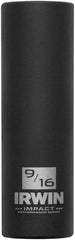 Irwin - 3/8" Drive 9/16" Deep Thin Wall Impact Socket - 6 Points, 2-1/2" OAL - USA Tool & Supply