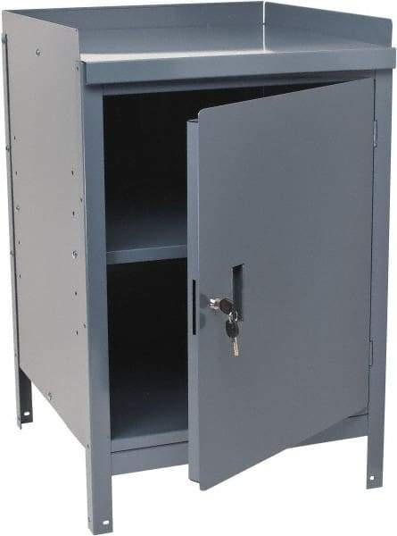 Value Collection - 1 Shelf Combination Storage Cabinet & Work Table - Gray, 24" Wide x 34" High - USA Tool & Supply