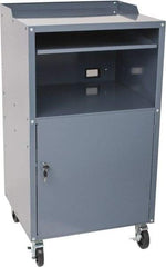 Value Collection - 200 Lb Capacity, 1 Drawer Mobile Computer Stand - 27" Wide x 24" Deep x 49-1/4" High, Steel, Gray - USA Tool & Supply