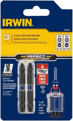 Irwin - 3 Piece, Phillips, Slotted Handle, Double End Bit Set - No. 2 Phillips - USA Tool & Supply