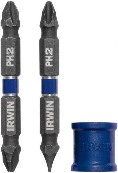 Irwin - 3 Piece, Phillips, Slotted Handle, Double End Bit Set - No. 2 Phillips - USA Tool & Supply