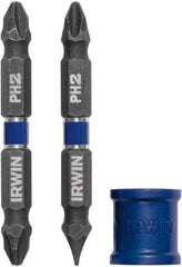 Irwin - 3 Piece, Phillips, Slotted Handle, Double End Bit Set - No. 2 Phillips - USA Tool & Supply