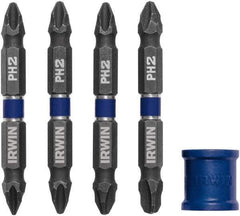 Irwin - 5 Piece, Phillips Handle, Double End Bit Set - No. 1 to No. 3 Phillips - USA Tool & Supply