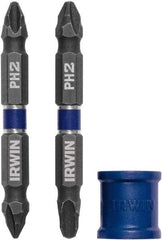 Irwin - 3 Piece, Phillips Handle, Double End Bit Set - No. 1 to No. 3 Phillips - USA Tool & Supply