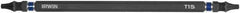 Irwin - T15 x T15 D/E Torx Screwdriver Bit - 1/4" Hex Drive, 6" OAL - USA Tool & Supply
