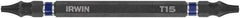 Irwin - T10 x T15 D/E Torx Screwdriver Bit - 1/4" Hex Drive, 4" OAL - USA Tool & Supply