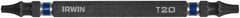 Irwin - T15 x T20 D/E Torx Screwdriver Bit - 1/4" Hex Drive, 4" OAL - USA Tool & Supply
