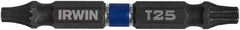 Irwin - T20 x T25 Torx Bit - 1/4" Hex Drive, 2-3/8" OAL - USA Tool & Supply