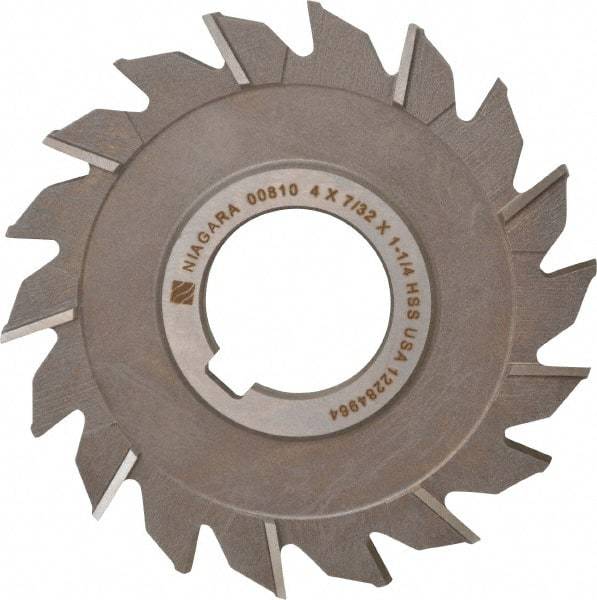 Keo - 4" Diam x 7/32" Width of Cut, 18 Teeth, High Speed Steel Side Milling Cutter - Staggered Teeth, Uncoated - USA Tool & Supply