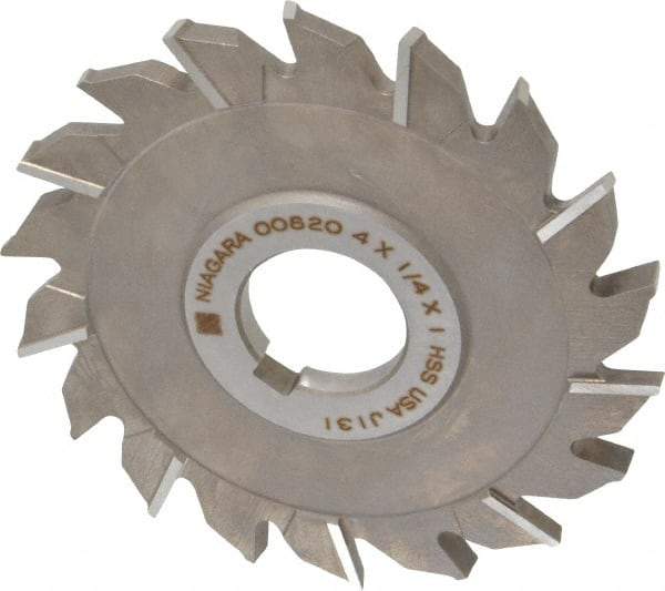 Keo - 4" Diam x 1/4" Width of Cut, 18 Teeth, High Speed Steel Side Milling Cutter - Staggered Teeth, Uncoated - USA Tool & Supply