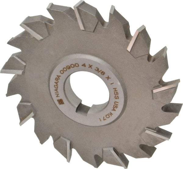 Keo - 4" Diam x 3/8" Width of Cut, 18 Teeth, High Speed Steel Side Milling Cutter - Staggered Teeth, Uncoated - USA Tool & Supply