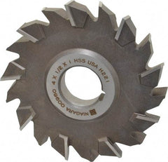 Keo - 4" Diam x 1/2" Width of Cut, 18 Teeth, High Speed Steel Side Milling Cutter - Staggered Teeth, Uncoated - USA Tool & Supply