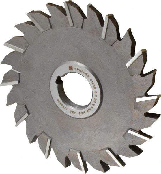 Keo - 6" Diam x 3/8" Width of Cut, 24 Teeth, High Speed Steel Side Milling Cutter - Staggered Teeth, Uncoated - USA Tool & Supply