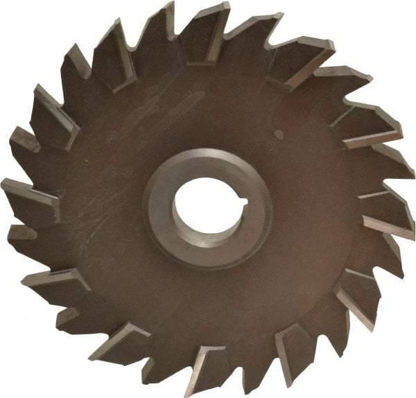 Keo - 6" Diam x 1/2" Width of Cut, 24 Teeth, High Speed Steel Side Milling Cutter - Staggered Teeth, Uncoated - USA Tool & Supply