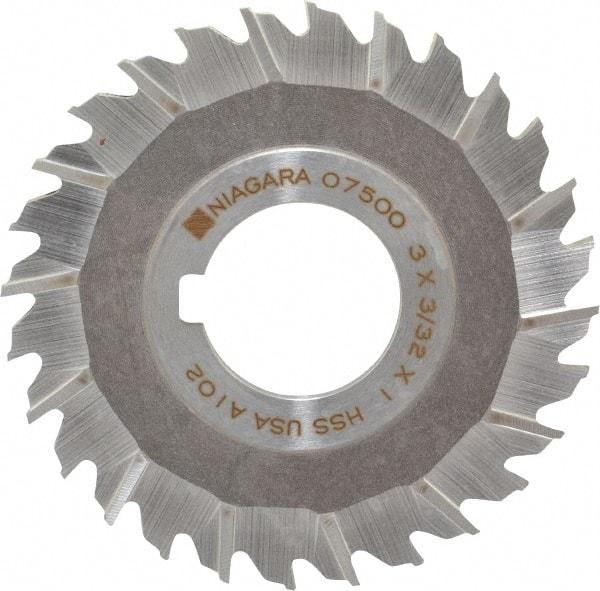 Keo - 3" Blade Diam x 3/32" Blade Thickness, 1" Hole, 28 Teeth, High Speed Steel Side Chip Saw - Staggered Tooth, Arbor Connection, Right Hand Cut, Uncoated - USA Tool & Supply